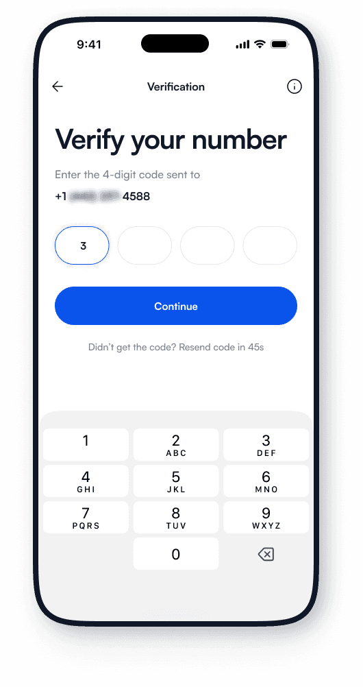 ActsSocial verify-your-number screen for real, verified accounts