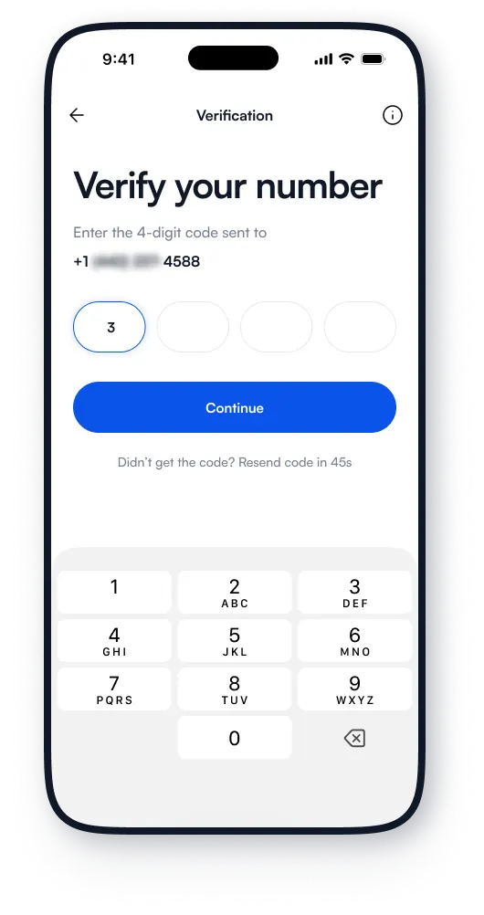 ActsSocial verify-your-number screen for real, verified accounts